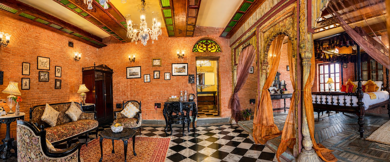 Maharaja Suite, exposed brick